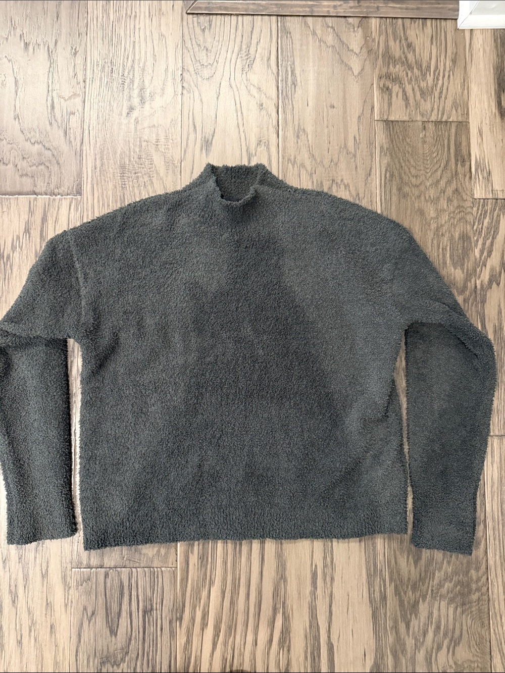 Women's Cozy Mock Neck Sweater in dark green